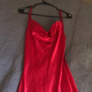 00’s red silky slip maxi dress - Size 10